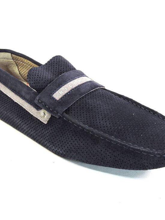 RICHMOND ?? MEN\'S BLUE SOFT SUEDE COMFORT FLAT SUMMER MOCCASINS main image 4